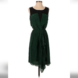 Nwt Silk Black And Green Party Dress